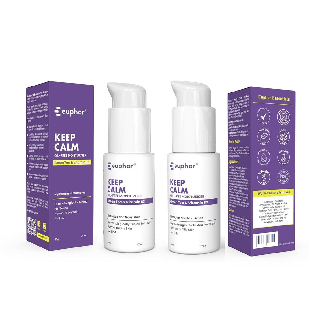 Euphor Teens Oil-free Gel Moisturiser- Keep Calm - 50 gms (Pack of 2)