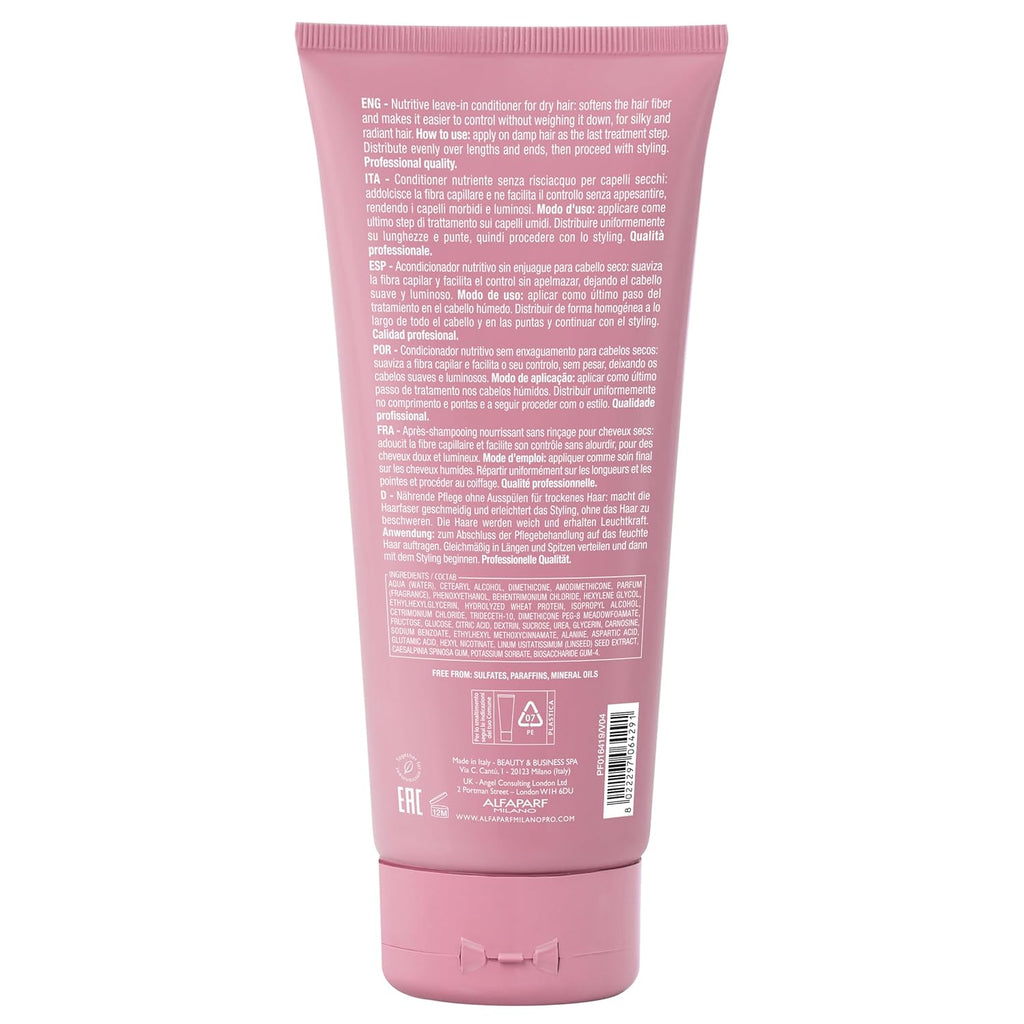 Alfaparf Milano Moisture Leave-in Conditioner for Dry Hair Ideal for Dry, Damaged, Frizzy & Frizz Hair -Leave-In Repair Hair Mask Treatment To Repair Dry Or Damaged Hair - 4 Minutes To Reverse Hair Damage From Bleach, 200ml.
