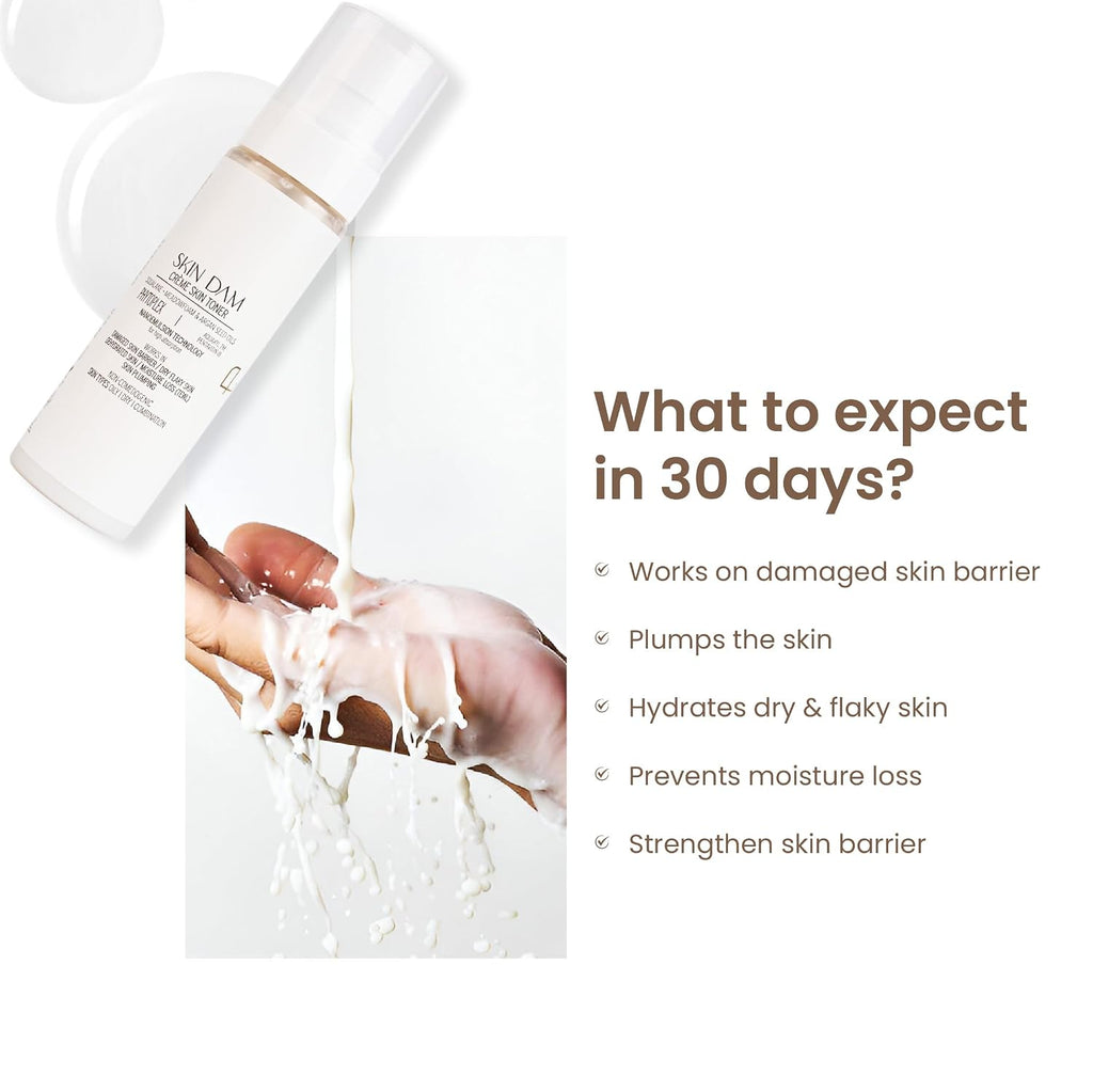 Personal Touch Skindam CrÃ¨me Milky Skin Toner & Mist 2 In 1 | Squalene, Meadowfoam, Argan Seed Oil, Buildable, Weightless, Makeup Friendly | Oily Dry Sensitive Combination | 72 Hours Hydration | 100 ML
