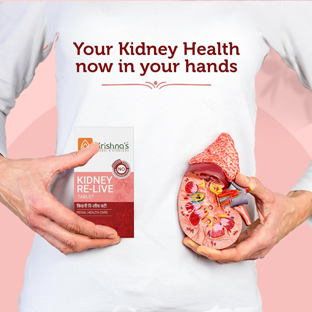 Krishna's Kidney-Re Live Tablets â€“ Advanced Kidney & Urinary Health Support Formula, 60 Tablets (Pack of 1)
