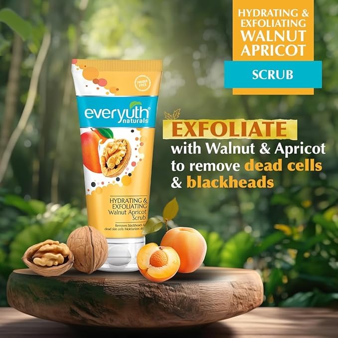 Everyuth Naturals Hydrating & Exfoliating Walnut Apricot Scrub - 100 gms