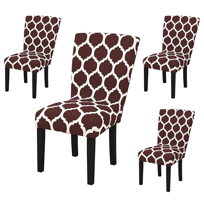 Story@Home Elastic Stretch Removable Washable Short Dining Chair Cover set of 1 Piece Colour Maroon