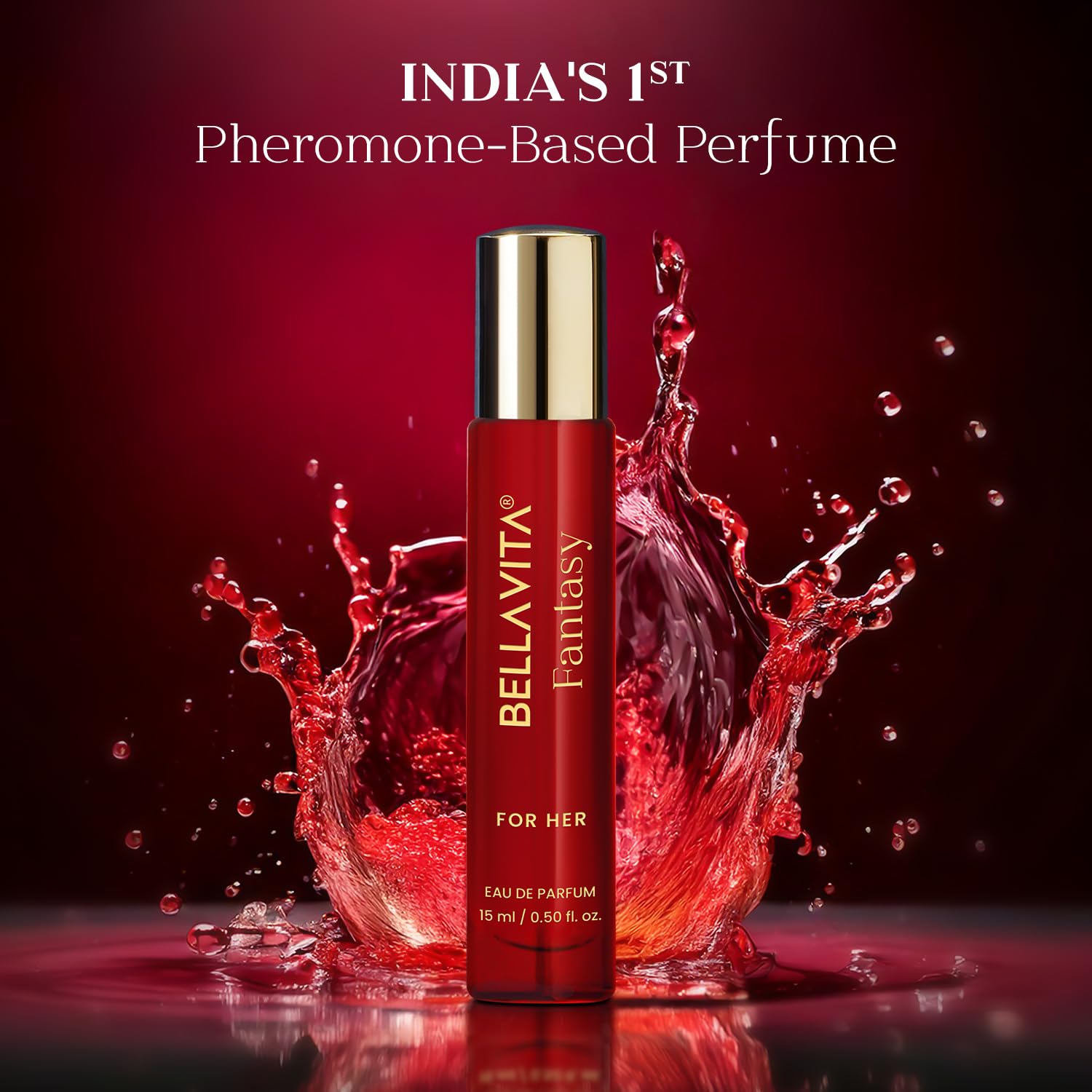 BELLAVITA Mood Collection Fantasy EDP for Her with Pink Pepper, Jasmine and Patchouli |Premium, Long Lasting Fragrance Perfume for Women, 15ml