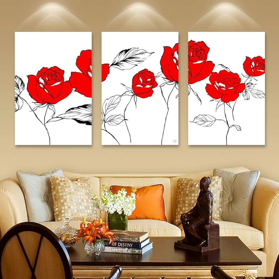 Rangoli MDF 3 Pcs Wall Poster 12x18 Inch Decorative Wall Art P-4 Design-1