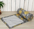 Trance Home Linen Pure Cotton Reversible Dohar Toddler Size Cotton Ac Quilt for Babies Blanket Colour Grey Yellow Abstract