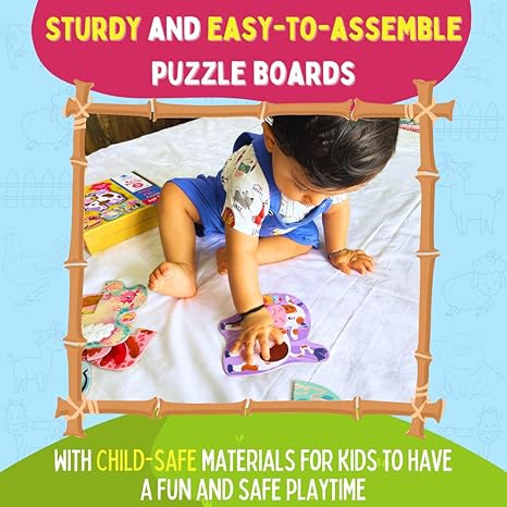 PepPlay My First Touch And Feel Puzzle Farm Animal Three Piece Puzzle Learning For Toddlers
