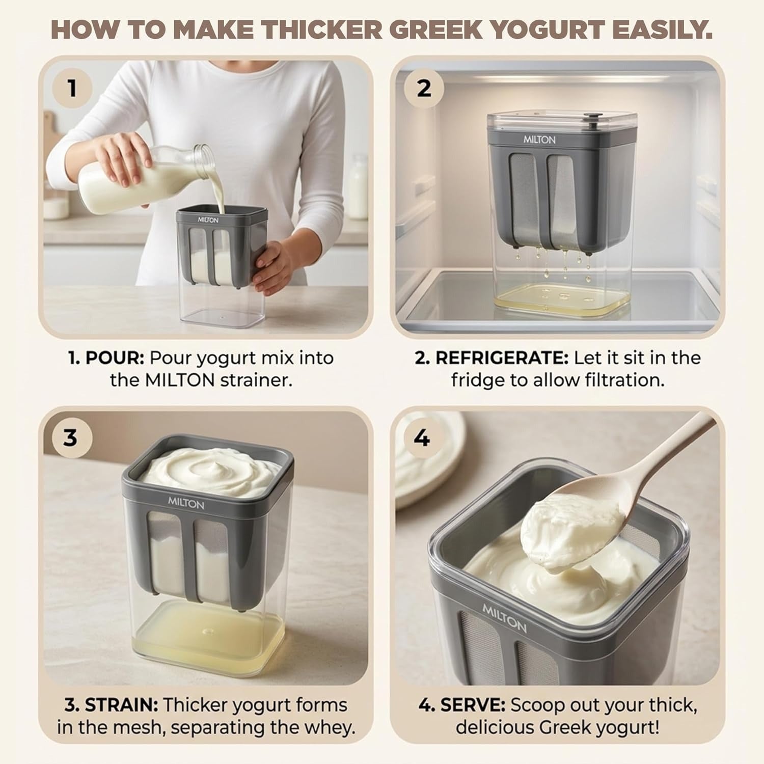 Milton 2-in-1 Greek Yogurt & Hung Curd Maker