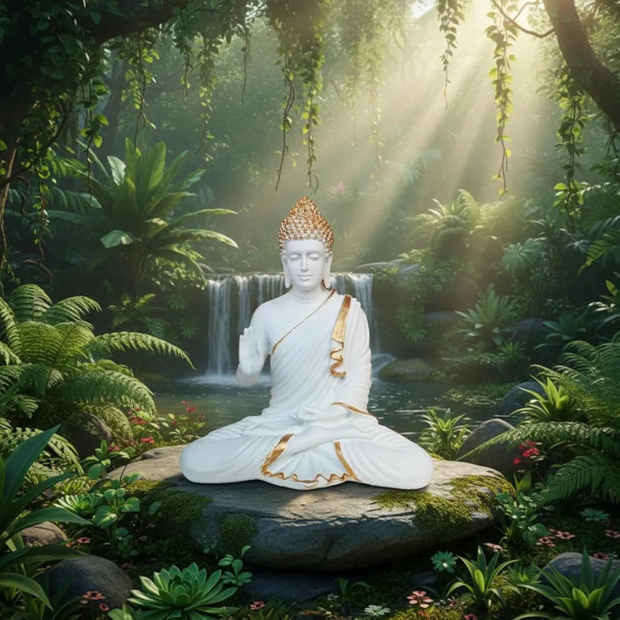 Alila 14-Inch Buddha Statue for Home Decor Meditating Lord Buddha Idol for Peace