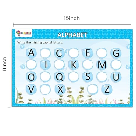 Popcorn Games & Puzzles Preschool Reusable Activity Mats with 2 Marker Pens Gifts