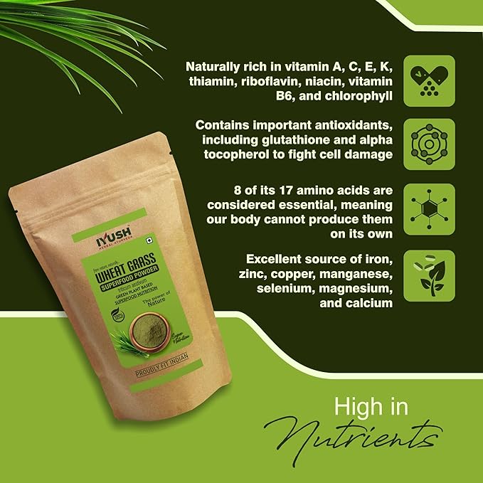 Iyush Herbal Ayurveda Wheat Grass Powder - 500 gms