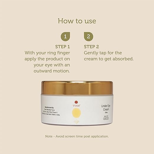 TVAM Under Eye Cream Olive & Sandalwood - 50 gms