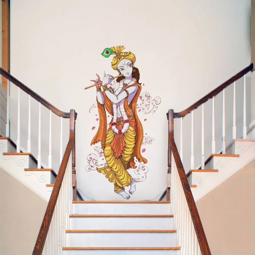 Rawpockets Lord Krishna with Flute Wall Sticker
