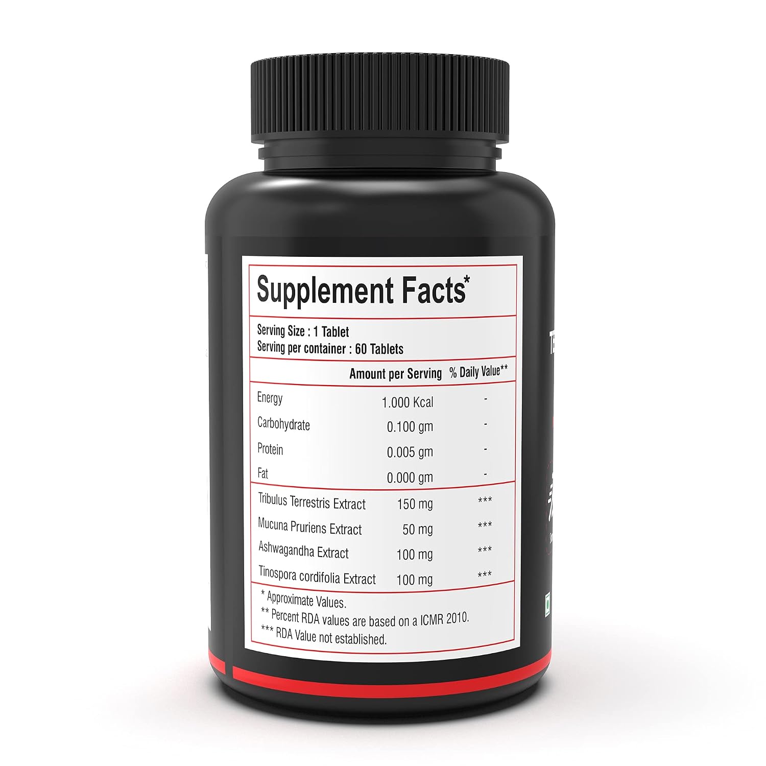 NutritJet Testosterone Booster for Men - Muscle Growth, Strength, Stamina & Performance - 60 Veg Tablets