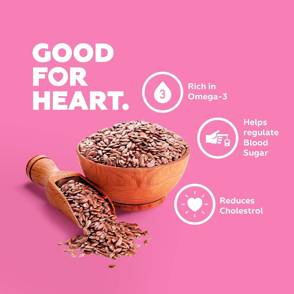 Yogabar Seeds Combo – Chia, Flax, Sunflower & Pumpkin Seeds | High Fiber & Protein | Plant-Based Resealable Packs – 4 x 250g