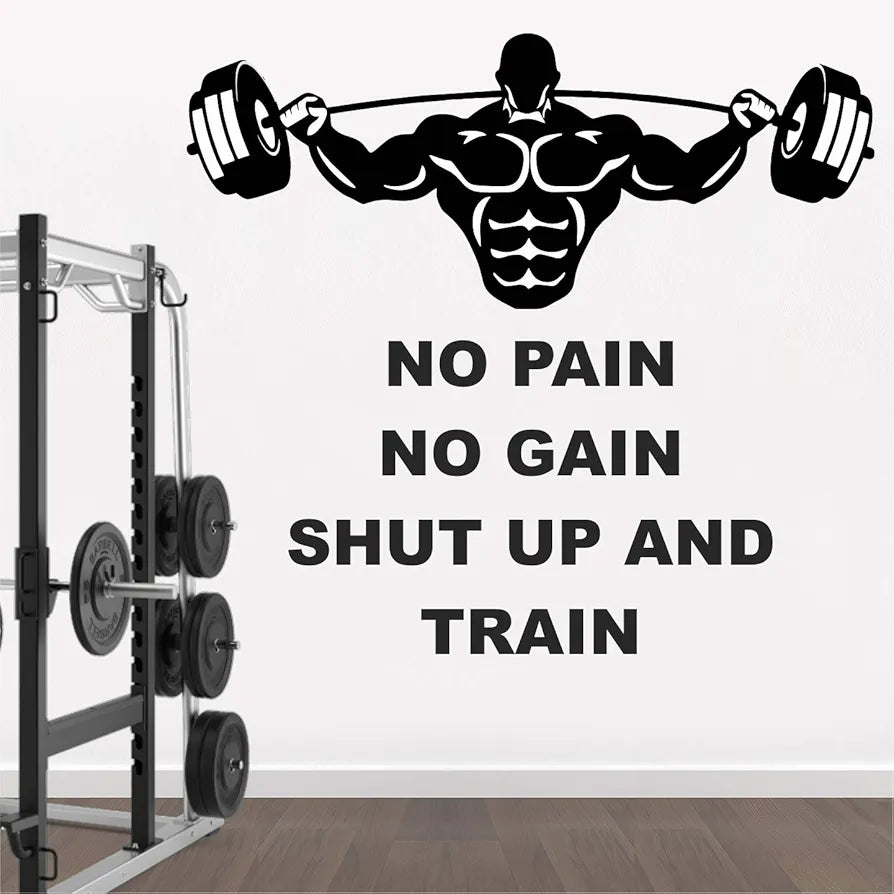StickMe Gym Fitness Bodybuilding Sports Workout Boxing Inspirational Motivational Quotes Wall Sticker Medium - 95 x 90 cm