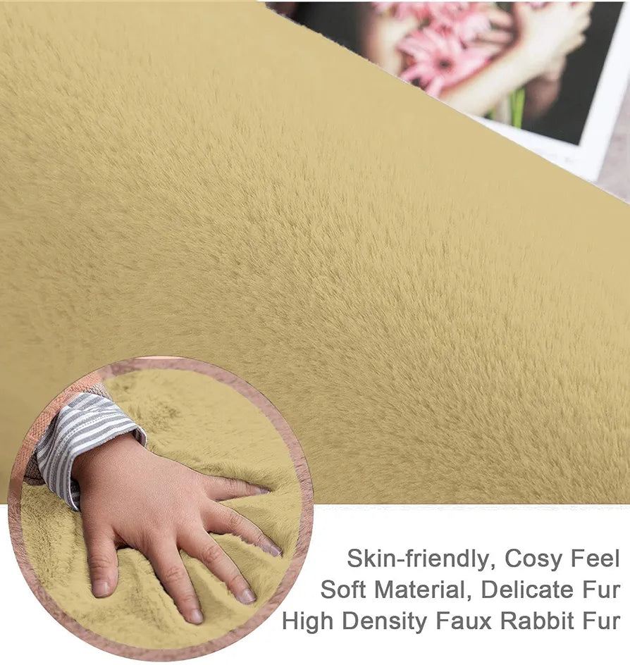 Luxe Home International Ruffle Floor Rug Gold