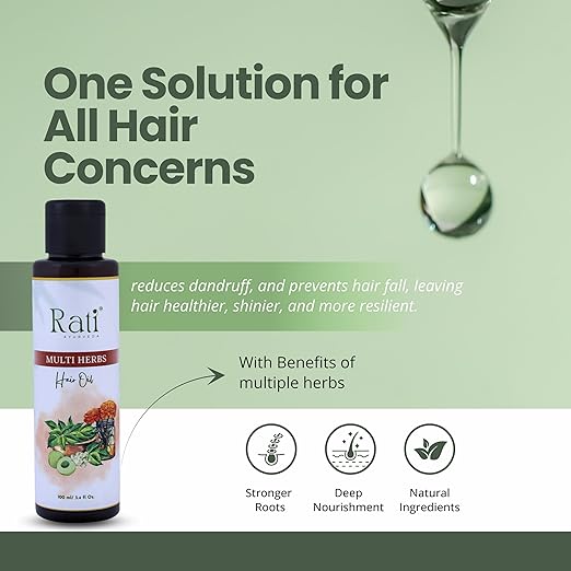 Rati Ayurveda Multi-Herbs Hair Oil Revitalizes - 100 ml