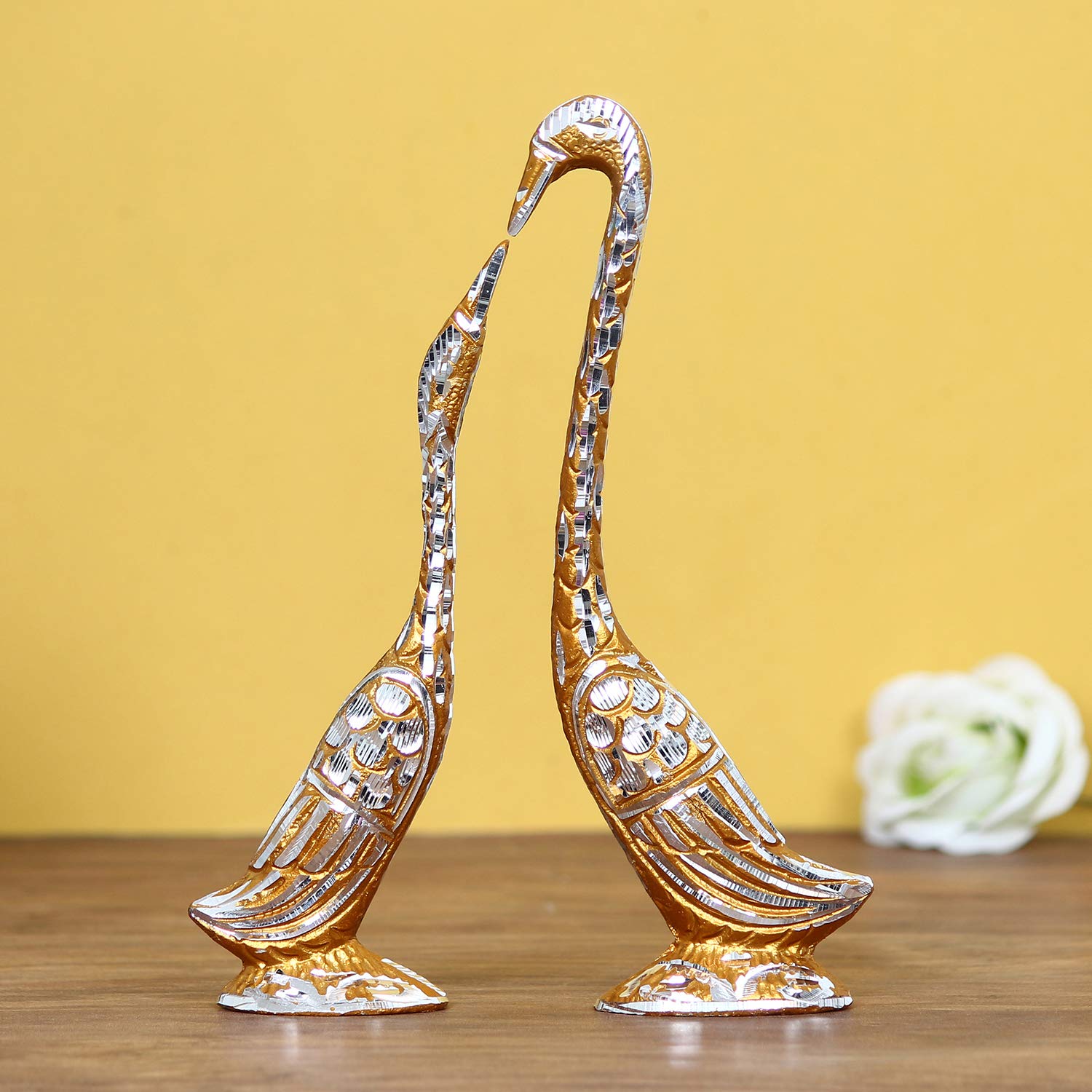 Ecraftindia Cute Swan Love Birds With 7 Inch Height Decorative Figurine