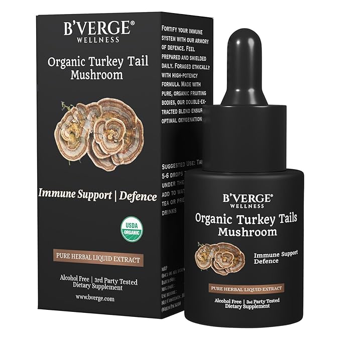 B'verge Turkey Tail Mushroom Liquid Extract Vegan Organic - 30 ml