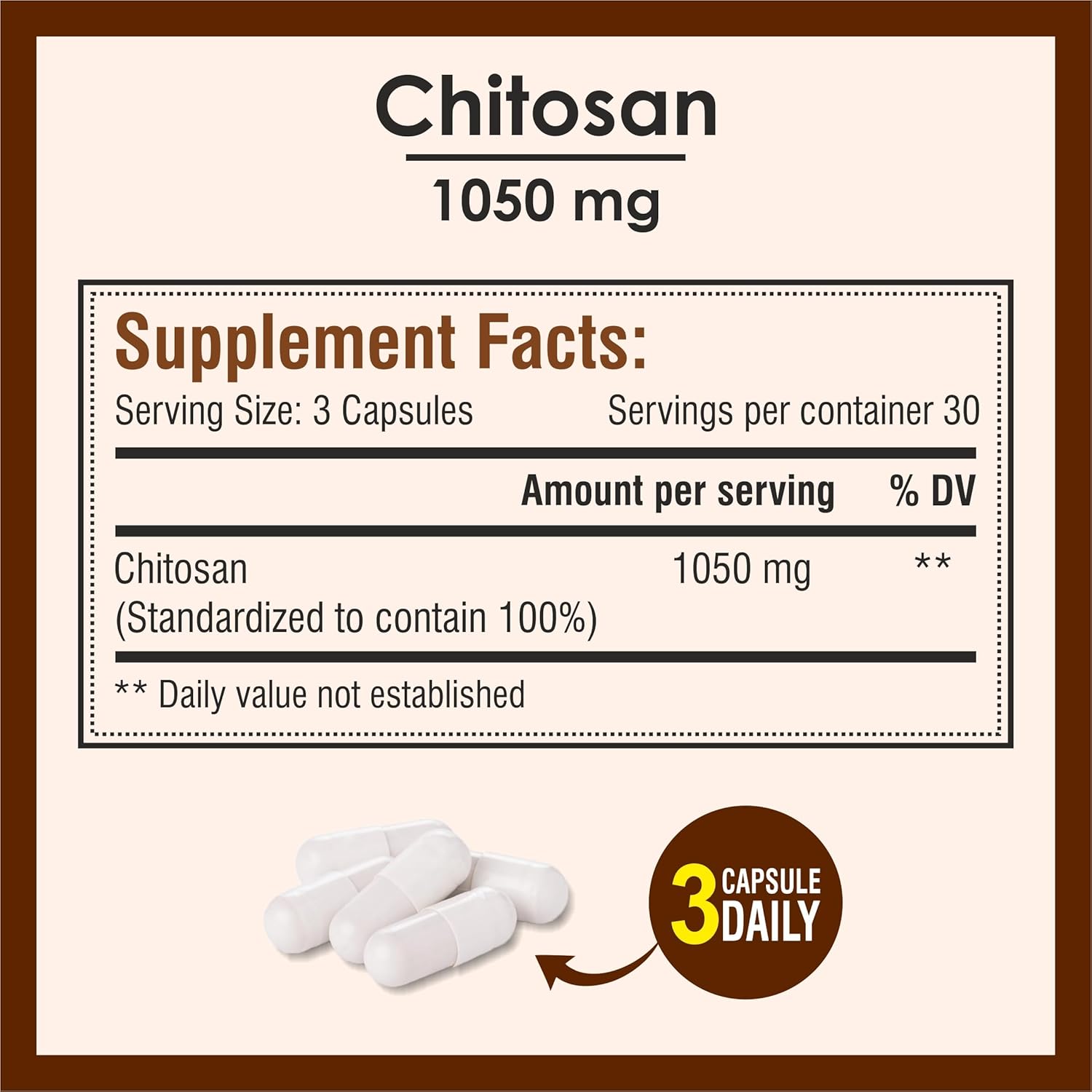 Biotrex Nutraceuticals Chitosan 1050mg, Healthy Weight Management, A Natural Source of Marine Fiber - 90 Capsules