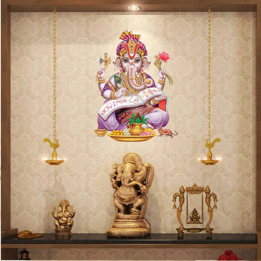 Rangoli White Glossy Vinyl Wall Sticker Premium Self-Adhesive Waterproof Parent-5 Design-13