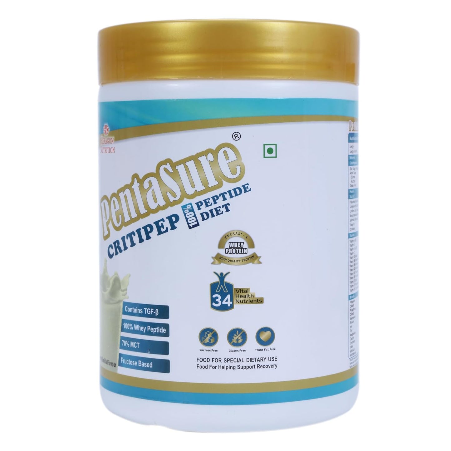 Pentasure Critipep Peptide Diet - Creamy Vanilla Flavour - 400 gms