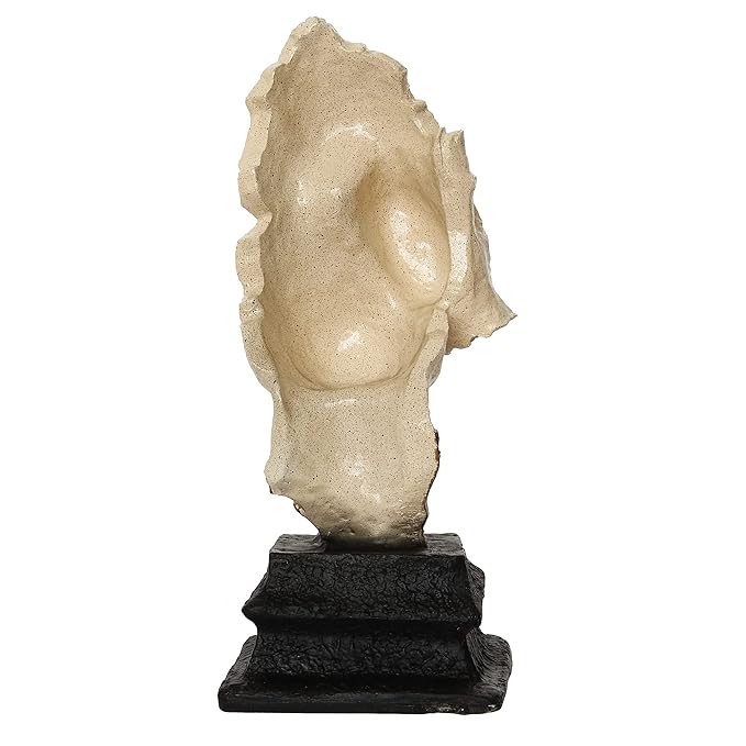 Ecraftindia White Antique Finish Man Hand on Face Handcrafted Decorative Polyresin Showpiece