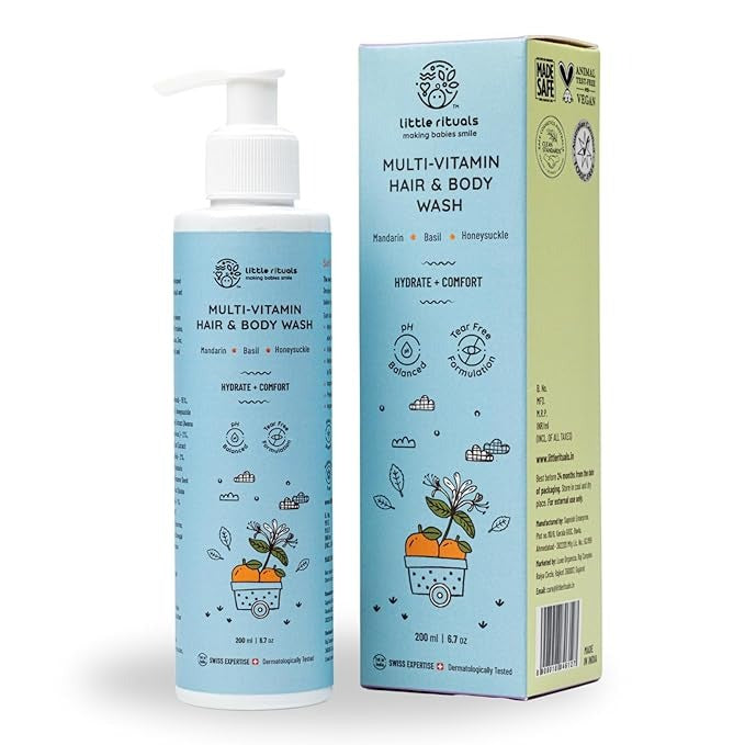Little Rituals Baby Multi-Vitamin Body & Hair Wash - Tear Free + pH 5.5. - 200 ml