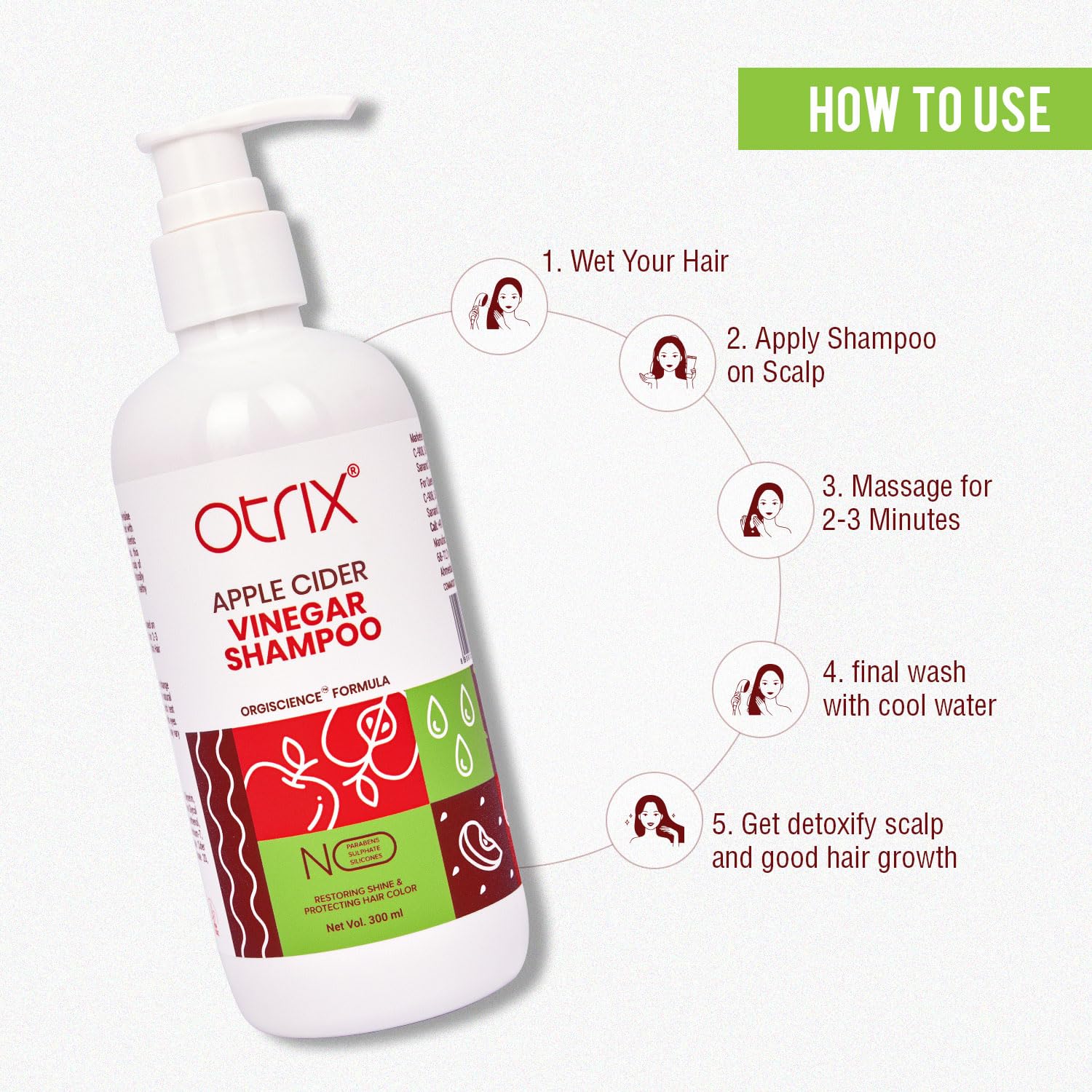 Otrix Apple Cider Vinegar Shampoo - 300 ml