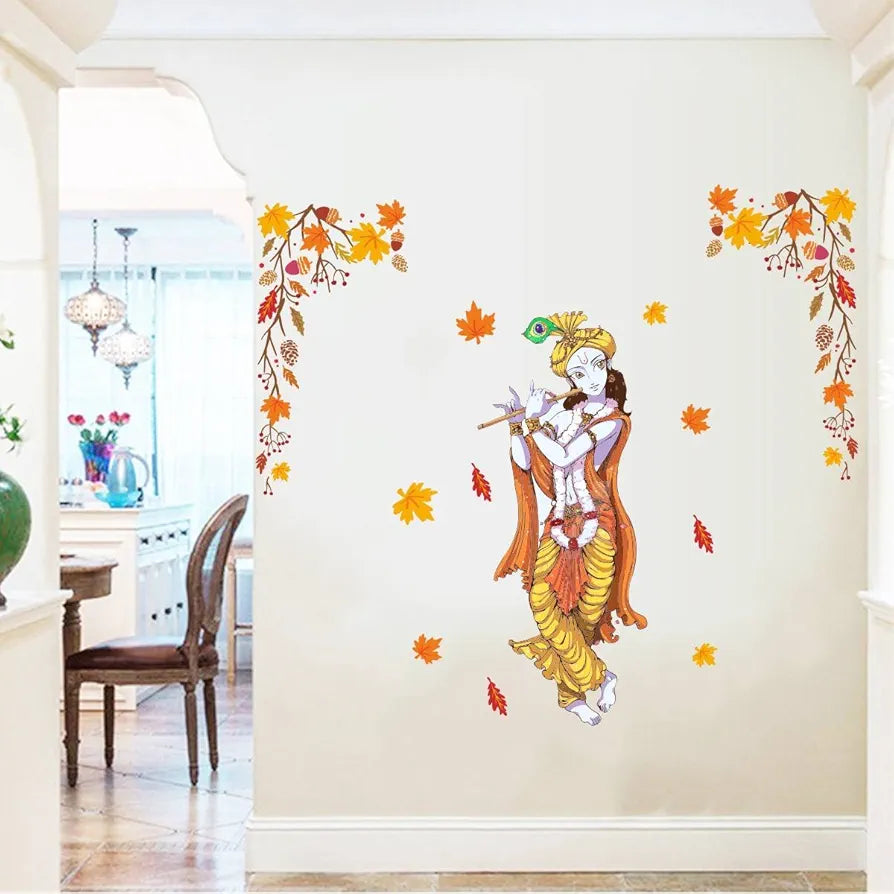 Lord Krishna and Autumn Leaf