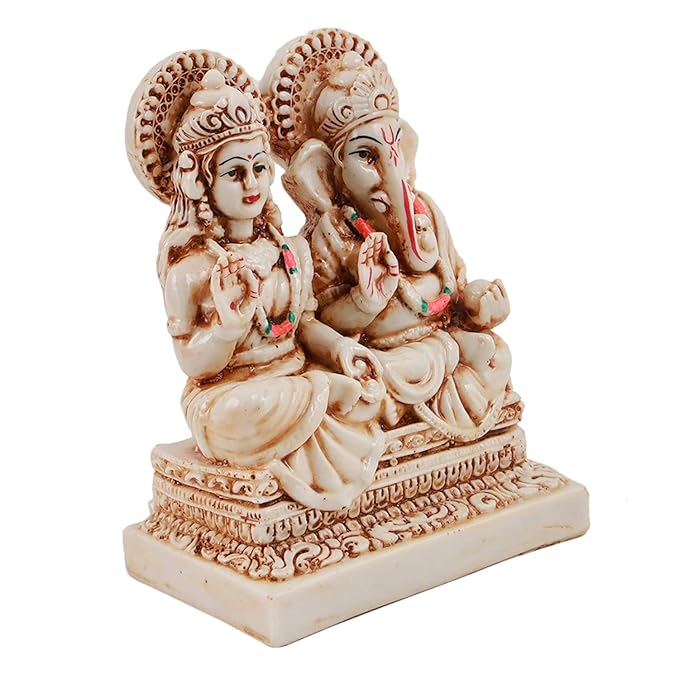 Tied Ribbons Laxmi Ganesh Idol Statue Showpiece Decoration Items for Home Decor Mandir