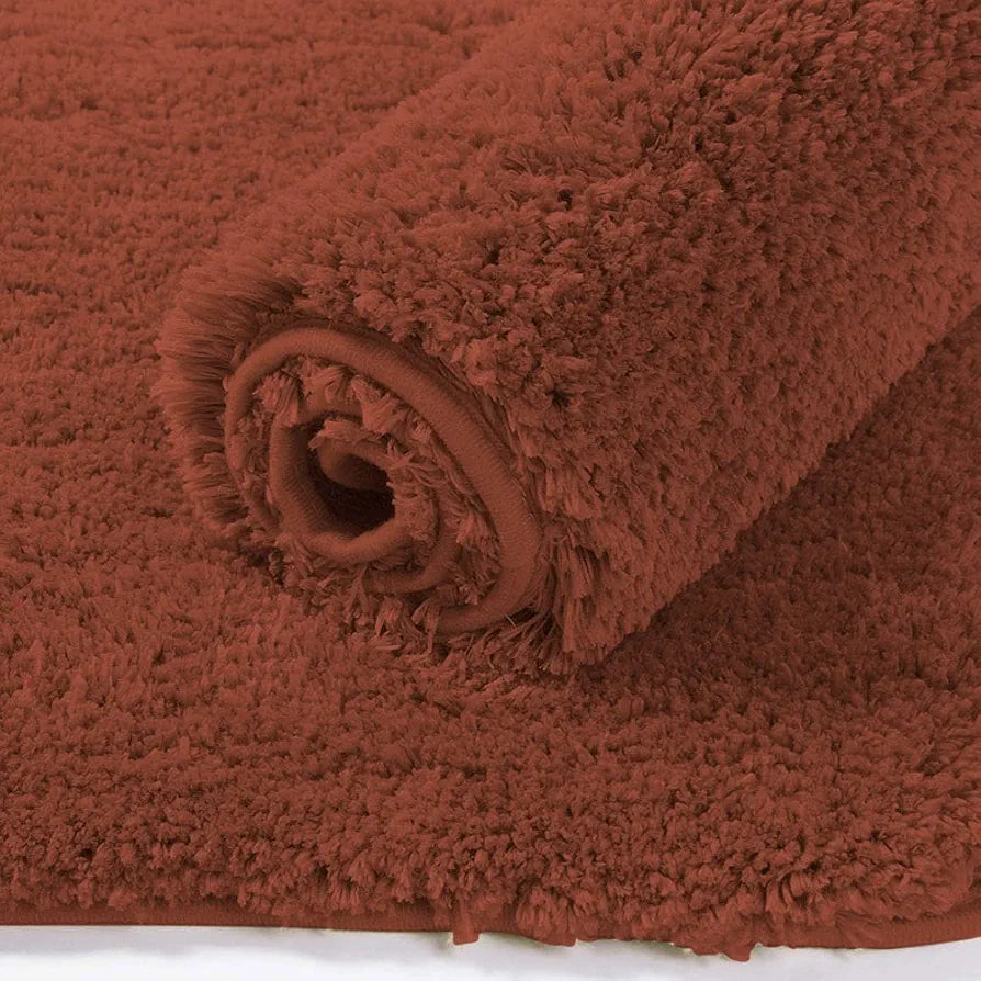 Luxe Home International Microfibre Rectangular Bath mat Super Soft Anti Skid Newman Mats For Bathroom Colour Rust