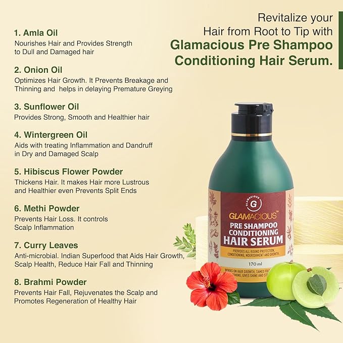 Glamacious Pre Shampoo Conditioning Hair Serum - 170 Ml