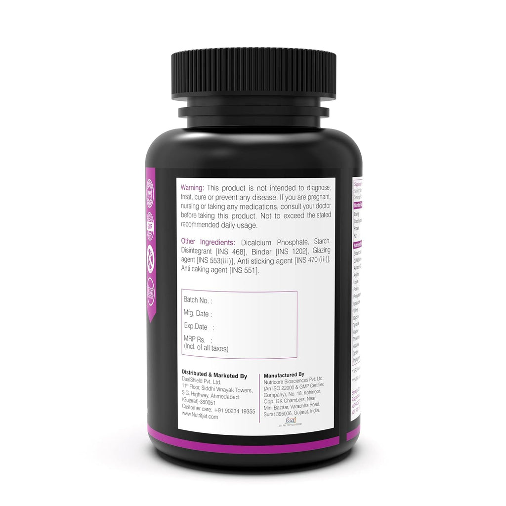 NutritJet Hair Vitamins With DHT Blocker, Biotin, Vitamin E, B3, Calcium & Zinc for Better Hair Growth & Hair fall Control For Women & Men, 60 Veg Tablets