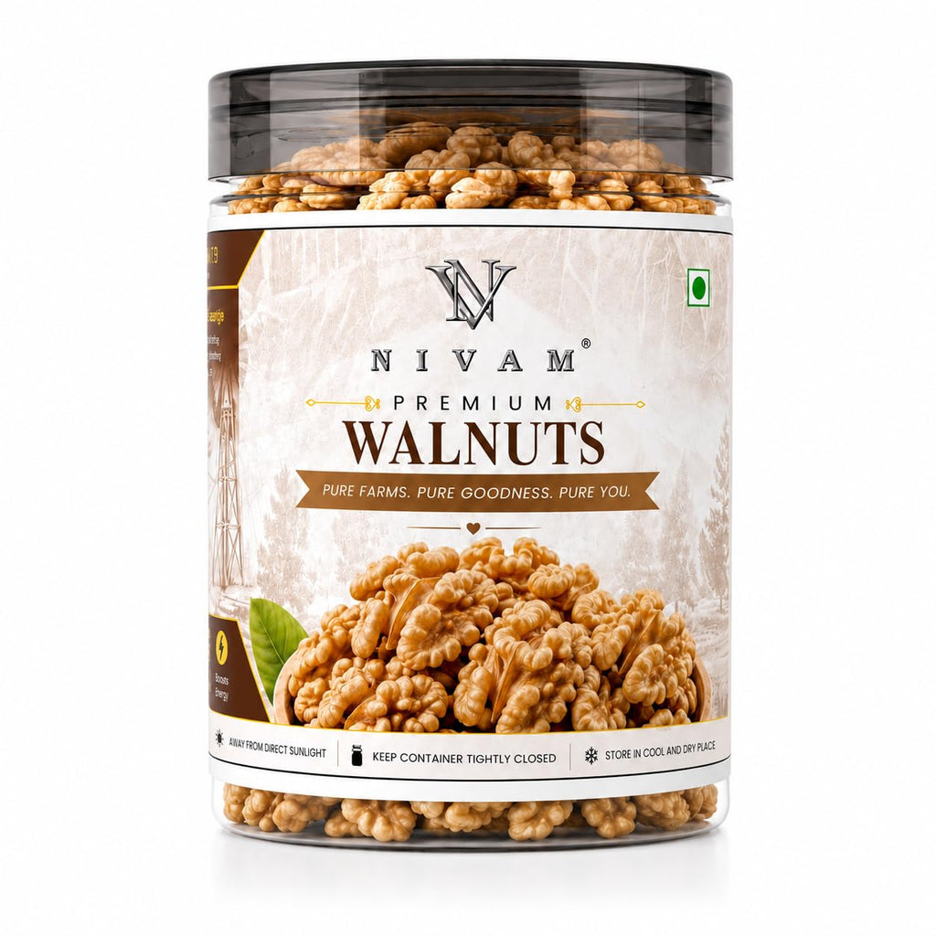 NIVAM Premium Chile Walnuts kernals Without Shell | Akhrot Giri 200gm | Healthy Fats | Protein Rich | Breakfast Snack Vegan | Gluten Free | Omega-3 Rich | Antioxidants | Supports Heart & Brain