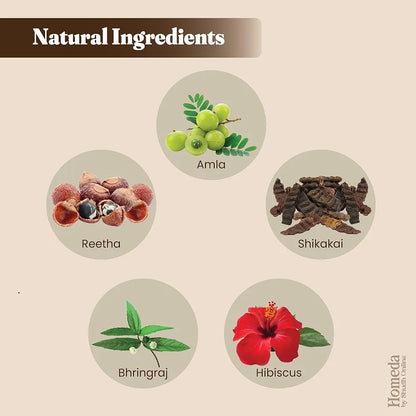 Shudh Online Amla, Reetha, Bhringraj, Shikakai & Hibiscus Powder Hair Mask for Hair Growth Pack - Each 100 gms (Pack of 5)