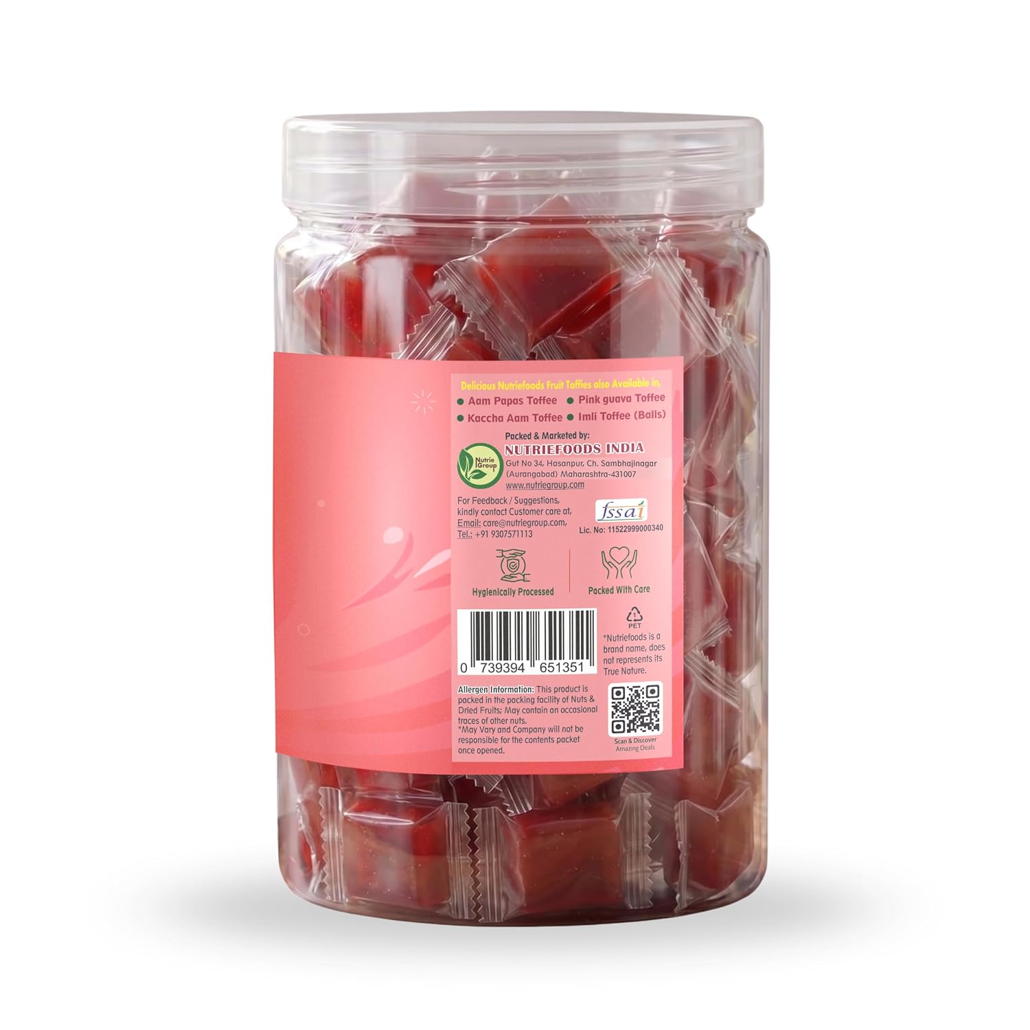 Nutriefoods Mix Fruit Toffee | 100% Natural Fruit Candy | Premium Mix Fruit Bar Mango, Banana, Guava, Papaya and Strawberry Fruit Pulp (400gm)
