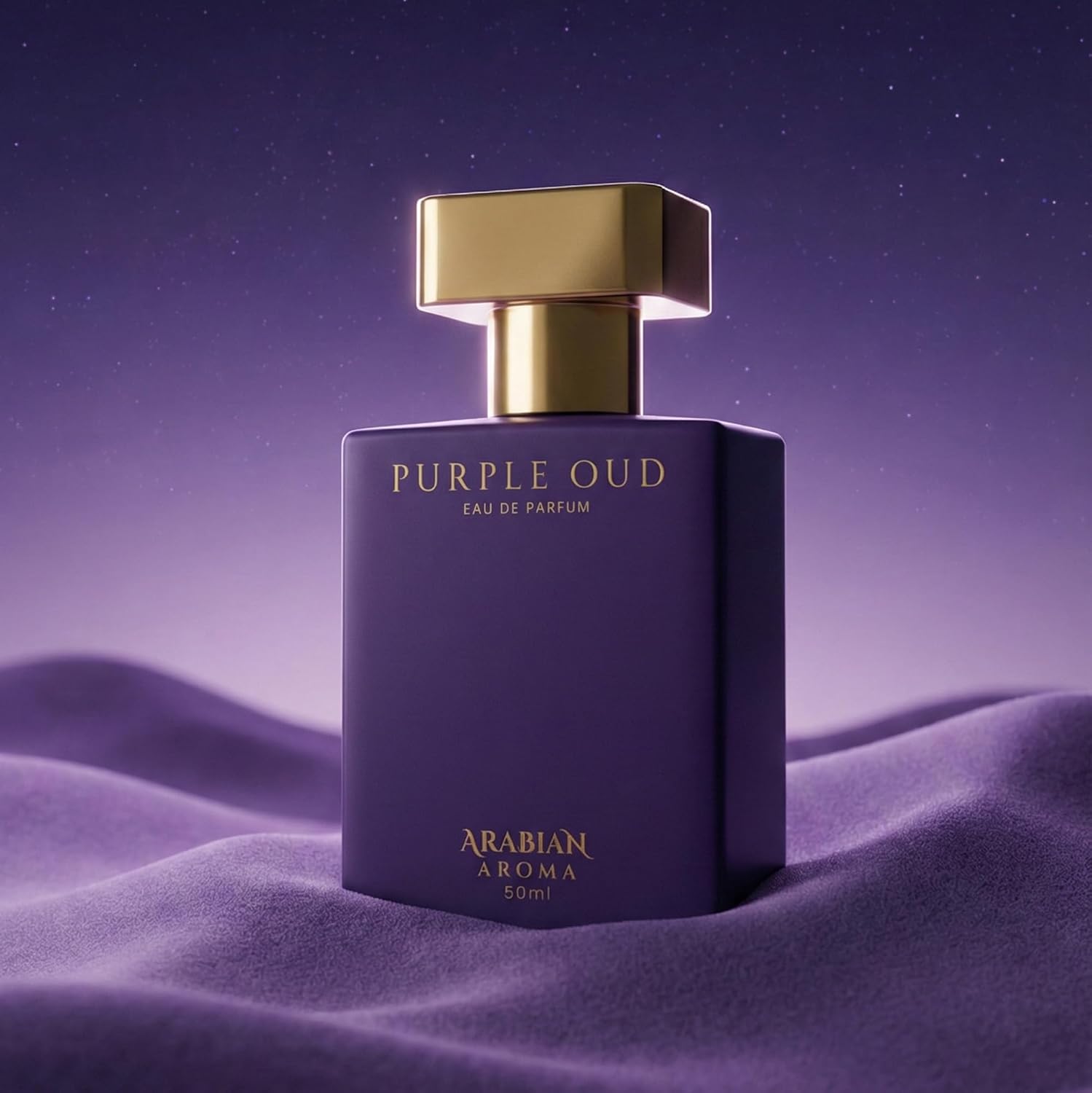 Arabian Aroma Purple Oud Eau de Parfum, Saffron & Pink Pepper Long Lasting Bold Luxury Perfume, 50ml