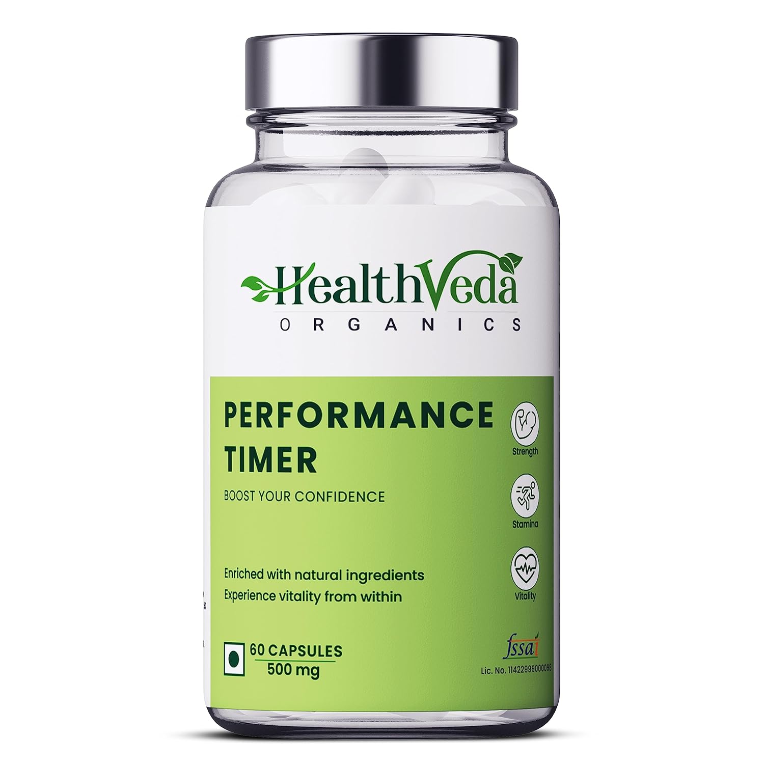 HEALTH VEDA ORGANICS PRIVATE LIMITED Timer For Men | Enhances Immunity, Improves Energy Levels & Boosts Strength | 60 Veg Capsules