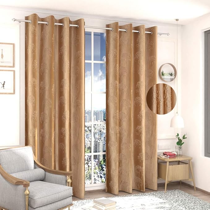 Fresh From Loom Curtains For Door 8 Feet Long Door Window Curtain Premium Polyester Punch Parda