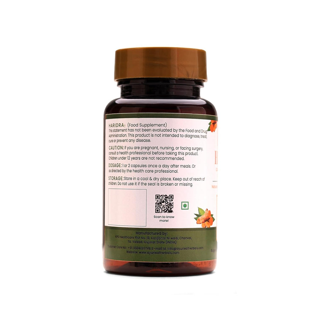 Ayurleaf Herbals Haridra Turmeric Capsules - 60 Caps