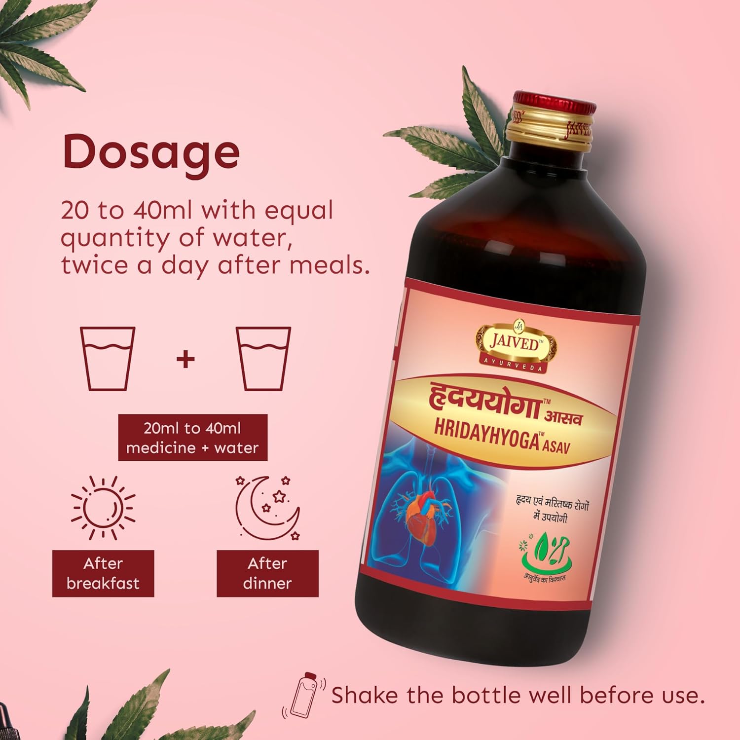 Jaived Ayurveda Hridyayoga Asav - 450 ml (Pack of 2)