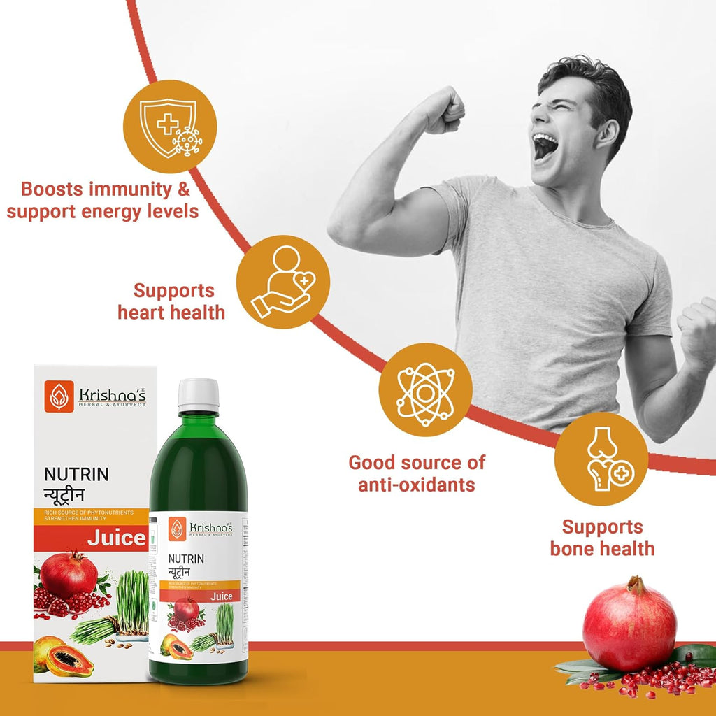 Krishna's Nutrin Juice, Rich Source Of Nutrients, No Artificial Colors or Flavors - 1000 ml (Pack of 1)