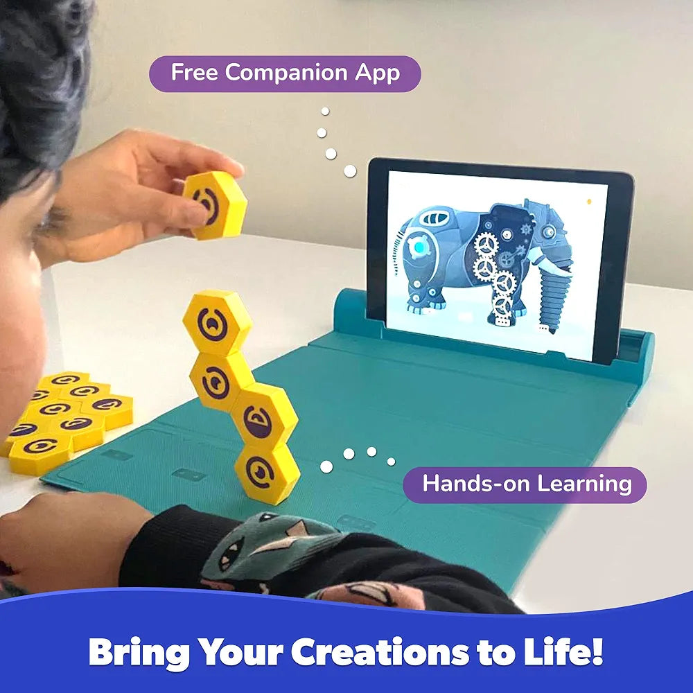 Playshifu Plugo Link Magnetic Building Blocks Kit With Stem Puzzles For Kids Ages 4-10 Year Yellow Pack Of 1