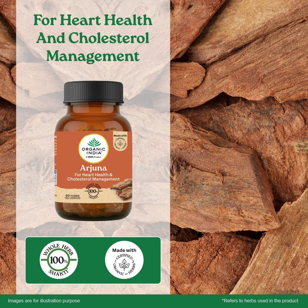 A TATA Product - Organic India Arjuna - 60 Veg Capsules
