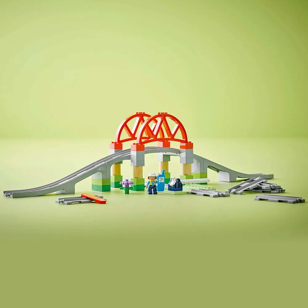 Lego Duplo Town Train Bridge and Tracks Expansion Set 10426 Building Blocks Toys for 2+ Gift for Boys and Girls