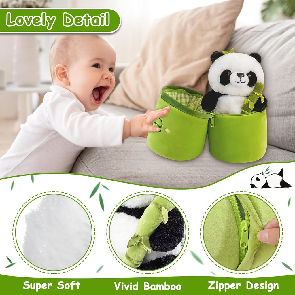 Kidology Panda Stuffed Animal Bamboo Panda Pillow Stuffed Panda Bear Green