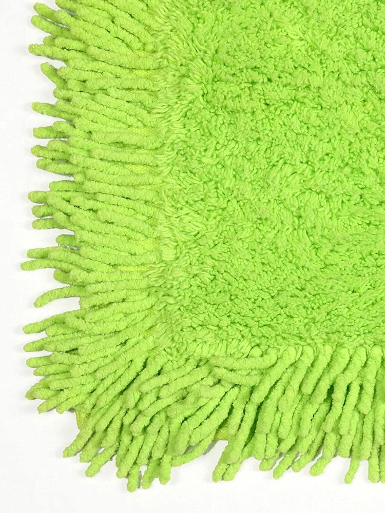 Saral Home Cotton Green Shaggy Mat