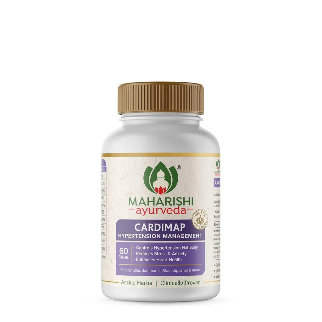 Maharishi Ayurveda Cardimap | Helps Normalises Blood Pressure Naturally | Unique Formulation | Synergy of 5 Herbs | 30 days Pack (60 Tablets)