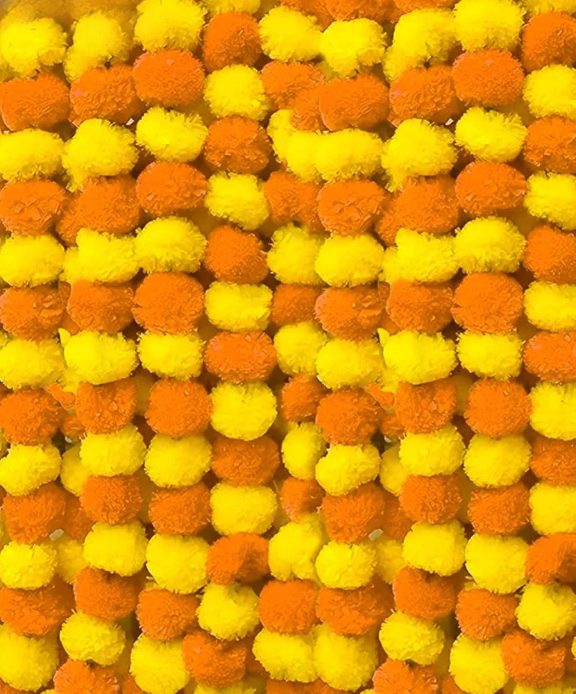 Artificial Marigold Fluffy Flowers Garlands Toran Indian genda phool Y+L.o Mari